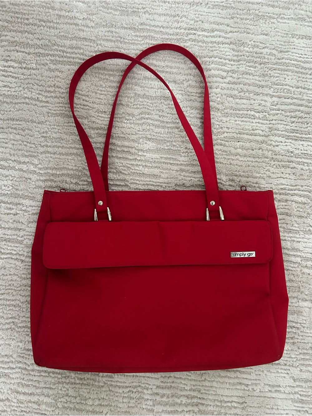 Simply Go Red Women's Tote Bag with Front Flap Pocket